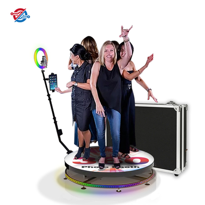 Selfie リング ライトが付いているパノラマ スピン ビデオ 360 回転フォト ブース