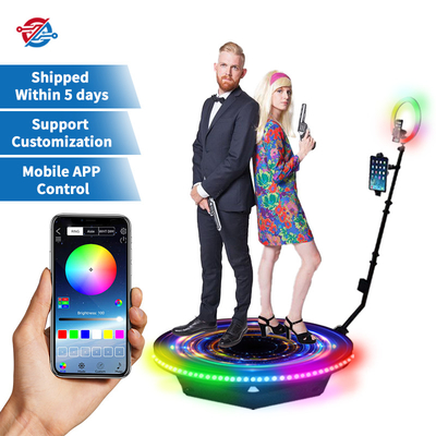 115cm 360 LEDリング ライトの無線制御Selfieかビデオ機械が付いている回転写真ブース